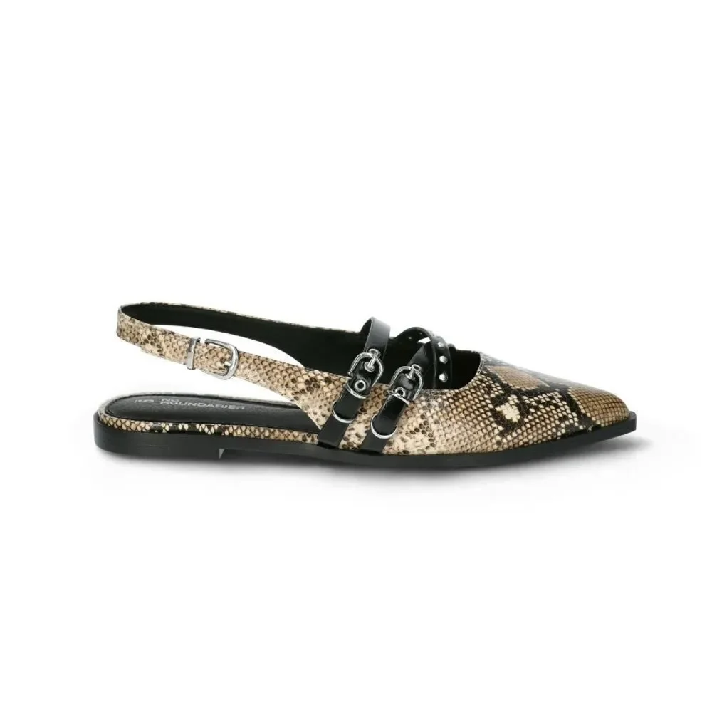 Women's Strappy Dressy Snakeskin Flats Shoes Size 10